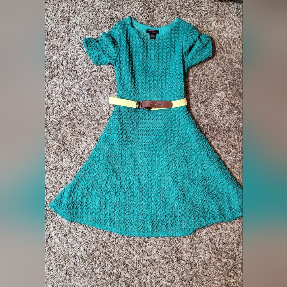 Belted A-line dress